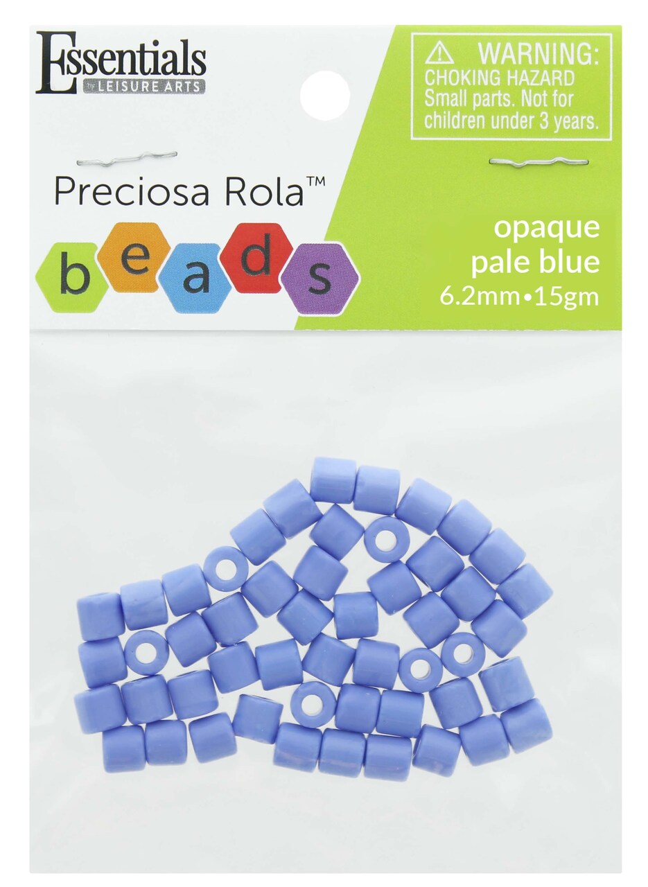 Essentials by Leisure Arts Czech Rola Bead Opaque Pale Blue 6.2mm 15gm – Czech Glass Beads for Jewelry Making, Czech Beads for DIY Bracelets, Necklaces, and Craft Projects